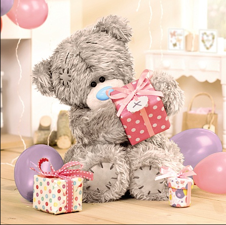 3D-Kort, Bamse med pakker og balloner - Me To You